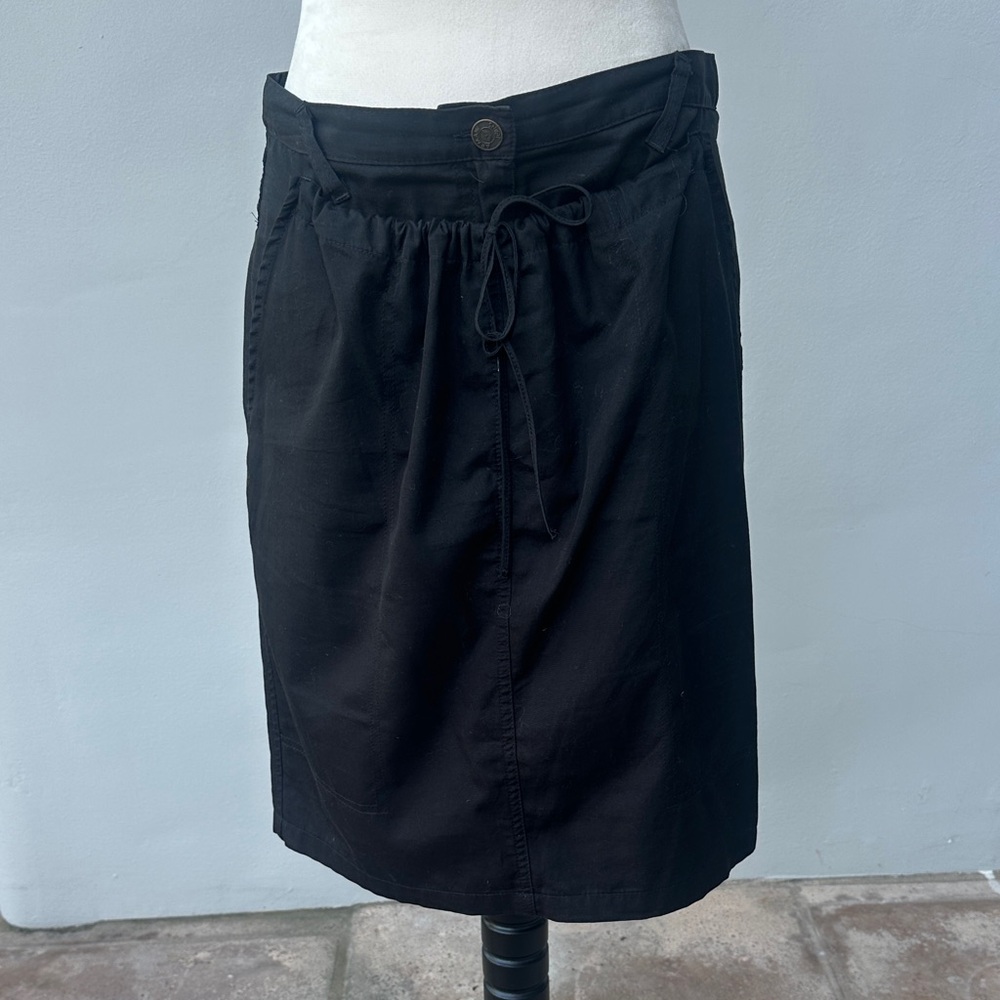 ARMANI JEANS Women’s Y2K Vintage Black Pencil Skirt with Tie Apron Cotton Size 8